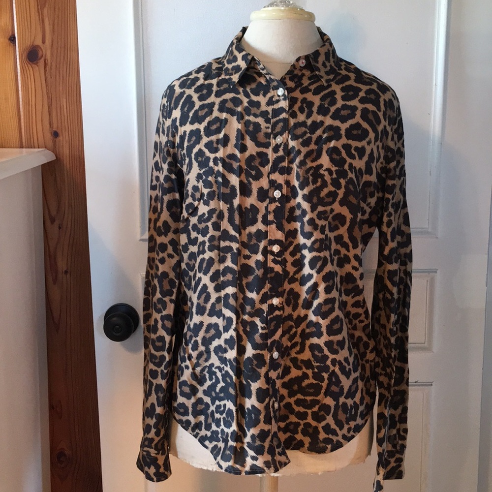 Leopard Print Button Down Shirt